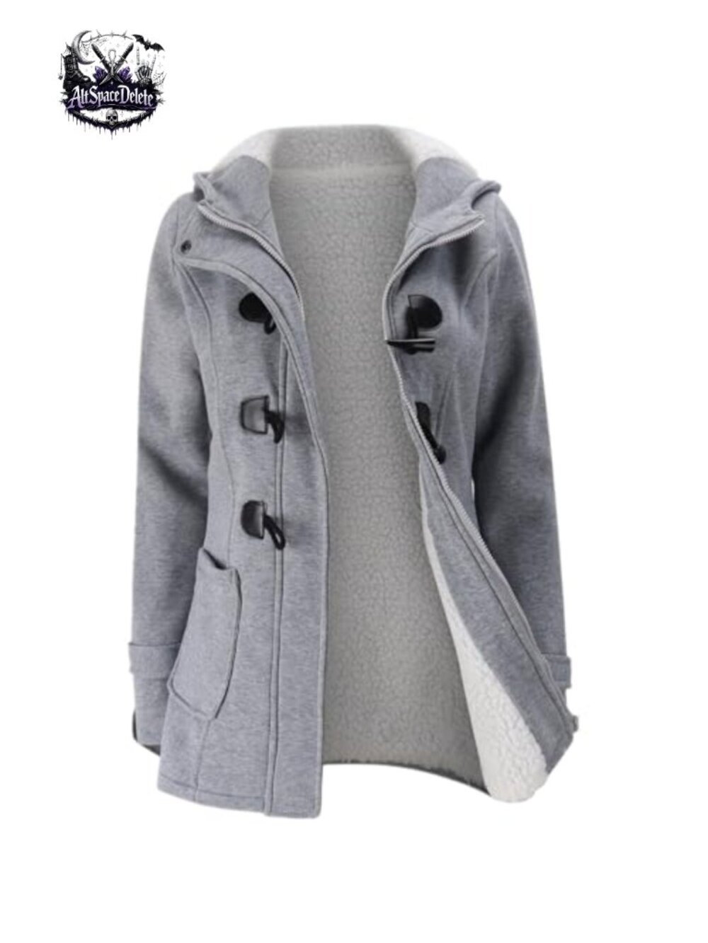 Fleece Thicken Coat Hood Winter Warm Jacket Horn Button